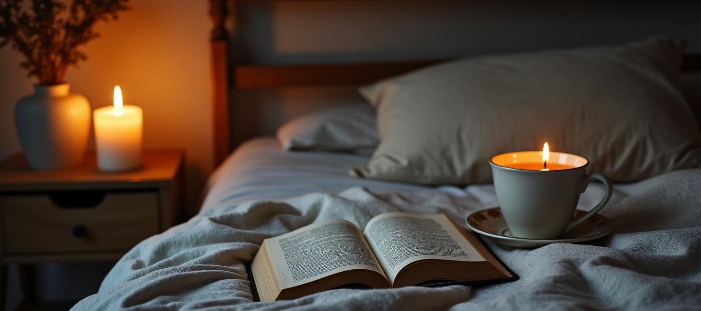 Chambre au clair de bougie — rituel du soir